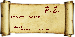 Probst Evelin névjegykártya